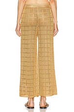 Calle Del Mar Crochet Patchwork Pant in Camel, view 3, click to view large image.