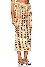 Calle Del Mar Crochet Embellished Skirt in Peach, view 2, click to view large image.