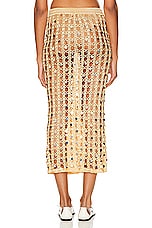Calle Del Mar Crochet Embellished Skirt in Peach, view 3, click to view large image.