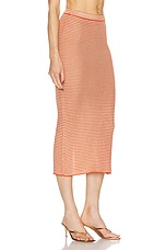 Calle Del Mar Ribbed Skirt in Tomato Stripe, view 2, click to view large image.