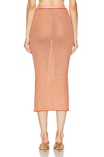 Calle Del Mar Ribbed Skirt in Tomato Stripe, view 3, click to view large image.