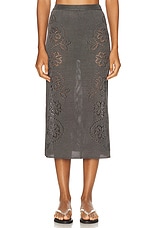 Calle Del Mar Vine Floral Skirt in Charcoal, view 1, click to view large image.