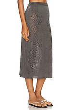 Calle Del Mar Vine Floral Skirt in Charcoal, view 2, click to view large image.