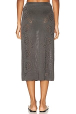 Calle Del Mar Vine Floral Skirt in Charcoal, view 4, click to view large image.