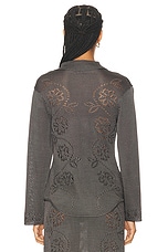 Calle Del Mar Vine Floral Long Sleeve Shirt in Charcoal, view 3, click to view large image.