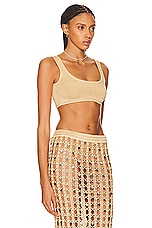 Calle Del Mar Square Neck Bandeau Top in Peach, view 2, click to view large image.