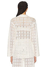Calle Del Mar Crochet Long Sleeve Patchwork Shirt in Natural, view 3, click to view large image.