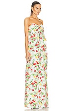 CAROLINE CONSTAS Kaia Gown in Yellow Red Blanc Floral, view 2, click to view large image.