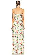 CAROLINE CONSTAS Kaia Gown in Yellow Red Blanc Floral, view 3, click to view large image.