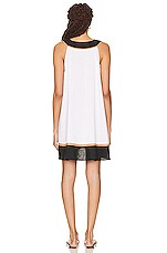 CAROLINE CONSTAS Sleeveless Cassia Coverup in White, Black, Beige Combo, view 3, click to view large image.