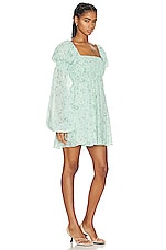 CAROLINE CONSTAS Kinsley Mini Dress in Mint Blossom, view 2, click to view large image.