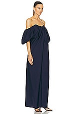 CAROLINE CONSTAS Reyna Dress in Navy, view 2, click to view large image.