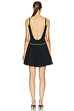 CAROLINE CONSTAS Orella Mini Dress in Black & Off White, view 3, click to view large image.