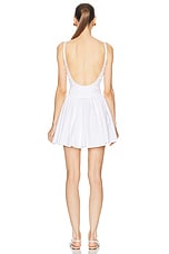 CAROLINE CONSTAS Orella Scoop Back Mini Dress in White, view 3, click to view large image.