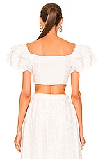 CAROLINE CONSTAS Estelle Top in White, view 3, click to view large image.