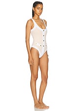 CAROLINE CONSTAS Sailor Gold One Piece Swimsuit in Nougat White Combo, view 2, click to view large image.