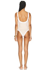 CAROLINE CONSTAS Sailor Gold One Piece Swimsuit in Nougat White Combo, view 3, click to view large image.