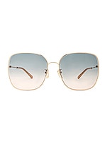 Chloe Square Sunglasses in Classic Gold, view 1, click to view large image.