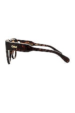 Chloe Gayia Square Sunglasses in Shiny Dark Havana, view 3, click to view large image.