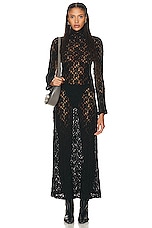 Chloe Turtleneck Lace Maxi Dress in Black, view 1, click to view large image.
