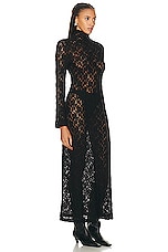 Chloe Turtleneck Lace Maxi Dress in Black, view 2, click to view large image.