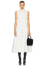 Chloe Button Down Dress in White, view 1, click to view large image.