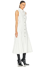 Chloe Button Down Dress in White, view 2, click to view large image.