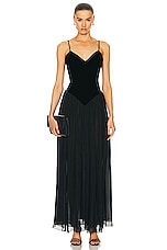 Chloe Velvet Dress in Black, view 1, click to view large image.