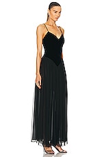 Chloe Velvet Dress in Black, view 2, click to view large image.