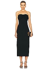 Chloe Strapless Bow Dress in Black, view 1, click to view large image.