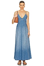 Chloe Denim Dress in Foggy Blue, view 1, click to view large image.