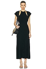 Chloe Long Cut Out Dress in Black, view 1, click to view large image.