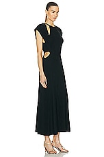 Chloe Long Cut Out Dress in Black, view 2, click to view large image.