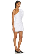 Chloe One Shoulder Mini Dress in White, view 2, click to view large image.