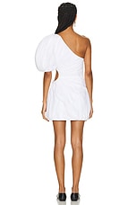 Chloe One Shoulder Mini Dress in White, view 4, click to view large image.