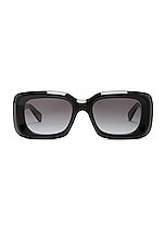 Chloe Gayia Rectangular Sunglasses in Black & Grey, view 1, click to view large image.