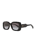Chloe Gayia Rectangular Sunglasses in Black & Grey, view 2, click to view large image.