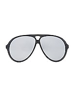 Chloe Jasper Pilot Sunglasses in Black & Silver, view 1, click to view large image.