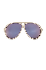 Chloe Jasper Pilot Sunglasses in Ivory & Silver, view 1, click to view large image.
