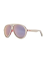 Chloe Jasper Pilot Sunglasses in Ivory & Silver, view 2, click to view large image.