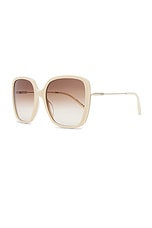 Chloe Square Sunglasses in Ivory, Gold, & Brown, view 2, click to view large image.