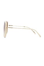 Chloe Square Sunglasses in Ivory, Gold, & Brown, view 3, click to view large image.