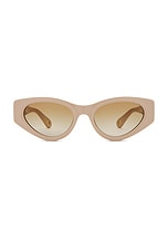 Chloe Marcie Sunglasses in Ivory & Brown, view 1, click to view large image.