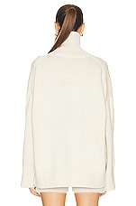 Chloe Cashmere Turtleneck Sweater in White Powder, view 3, click to view large image.