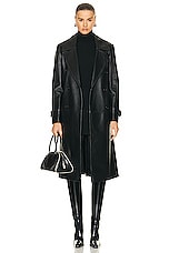 Chloe Leather Coat in Black, view 1, click to view large image.