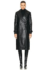 Chloe Leather Coat in Black, view 2, click to view large image.