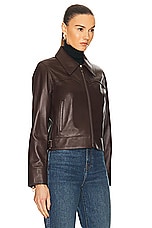 Chloe Leather Jacket in Kohl Brown, view 2, click to view large image.