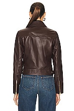 Chloe Leather Jacket in Kohl Brown, view 3, click to view large image.