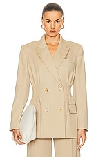 Chloe Cinched Blazer in Pearl Beige, view 1, click to view large image.