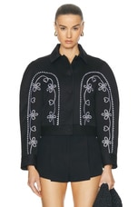 Chloe Embroidered Jacket in Black, view 1, click to view large image.